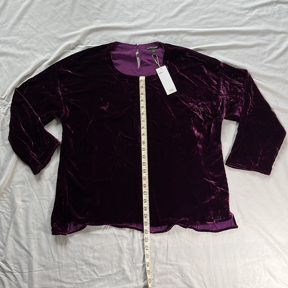 NWT Eileen Fisher XL, deep plum, drape Velvet top, New - Picture 7 of 12
